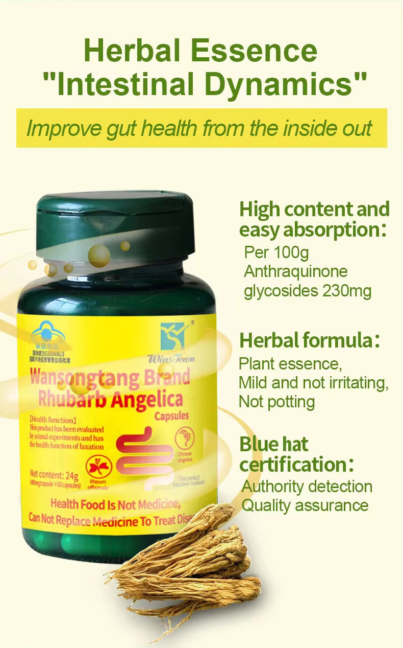 Capsules de Rhubarbe & Angélique – Détox Naturelle du Colon & Santé Digestive