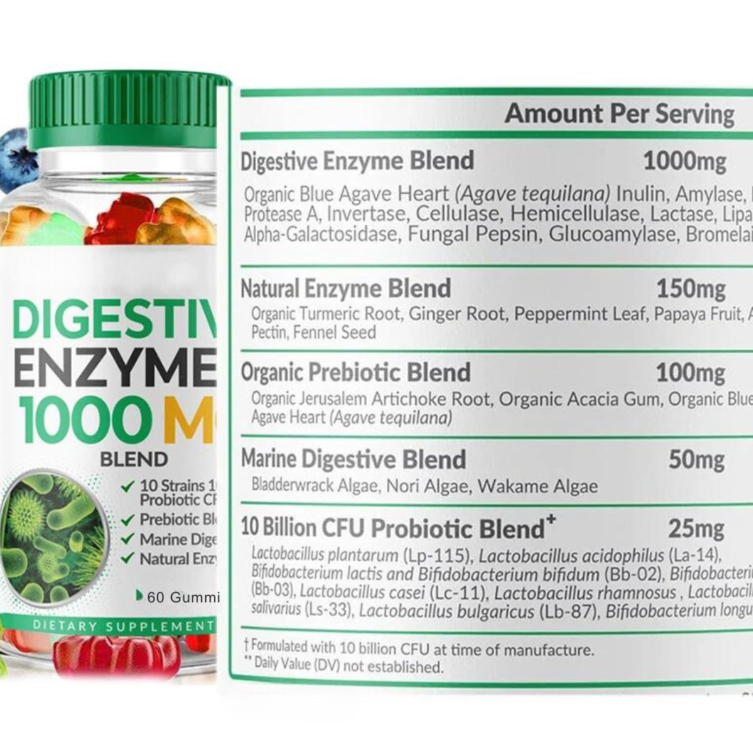 Complement alimentaire : Gummies d'enzymes digestives