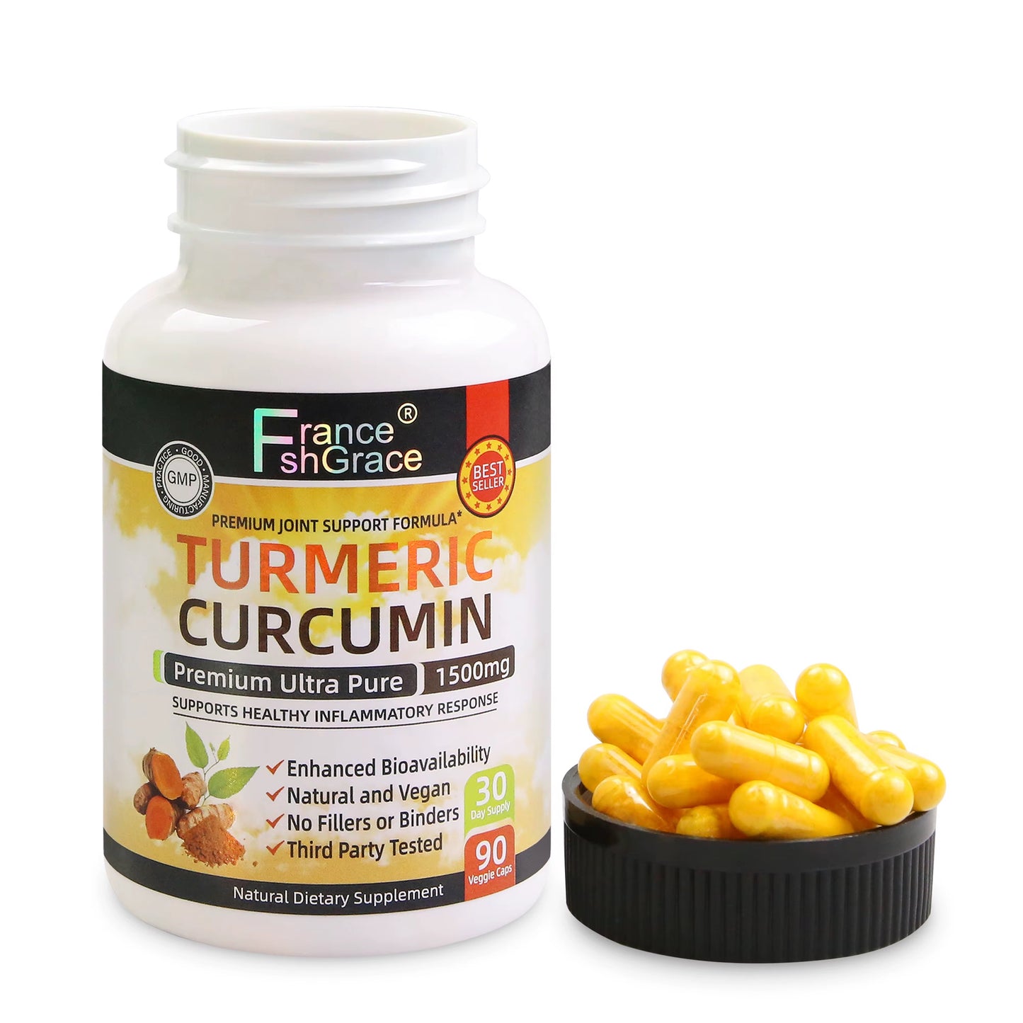 Capsules de Curcuma (Turmeric Curcumin) – Antioxydant & Bien-être Articulaire