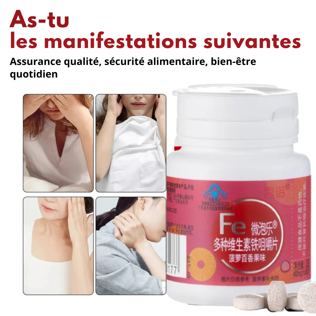 Complément Alimentaire : Multivitaminés en fer contre anémie