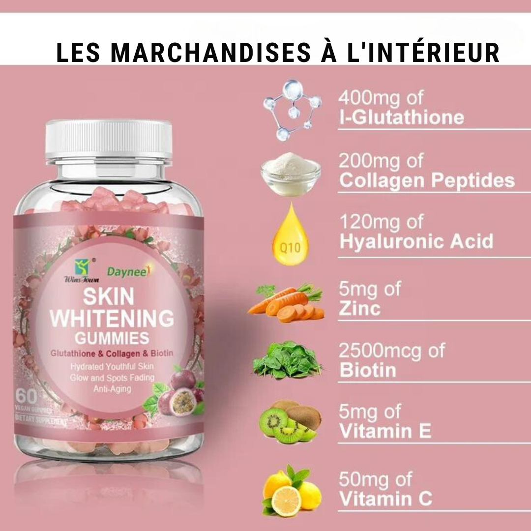 L-Glutathione Collagen Gummies - Gummies Éclaircissantes pour la Peau