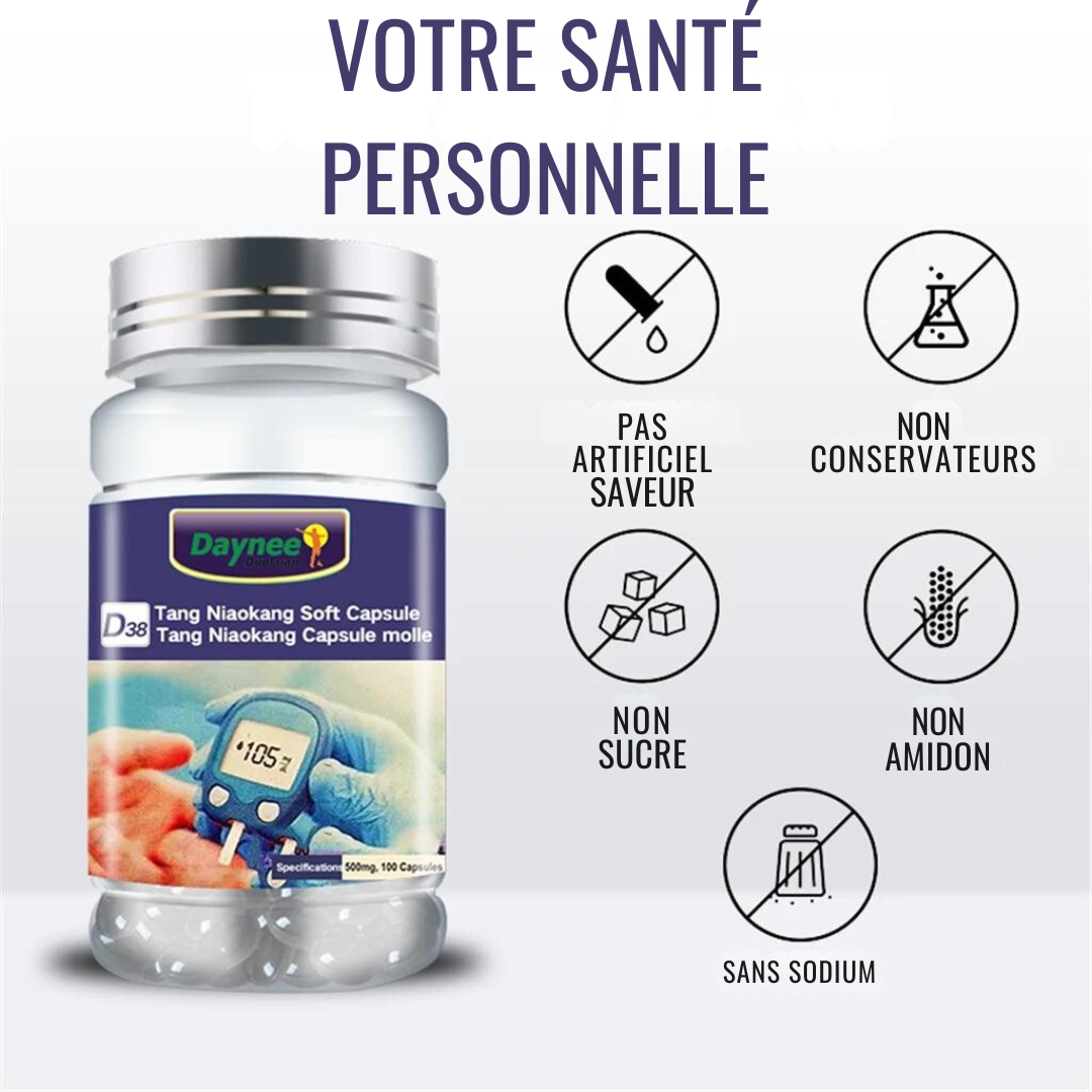Complément Alimentaire : Capsules de la Santé du Diabète à Base de Plantes Tang Niaokang