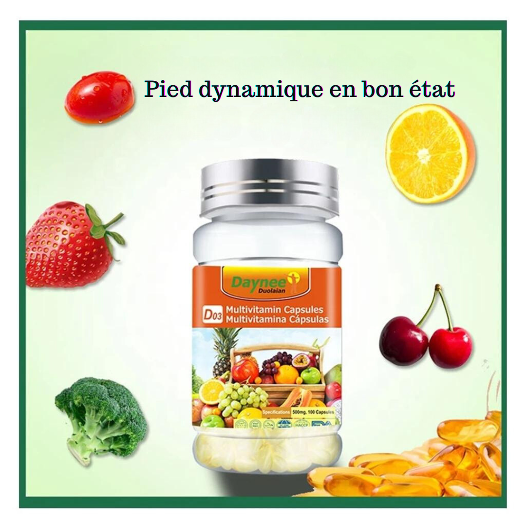 Complément alimentaire : Capsules de multivitamines naturelles diététiques végétaliennes pour stimuler l'immunité