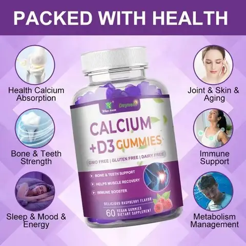 Calcium + D3 Gummies – Pour des os et des dents solides