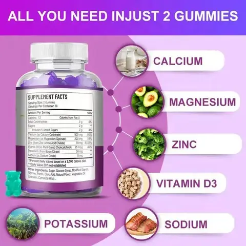 Calcium + D3 Gummies – Pour des os et des dents solides