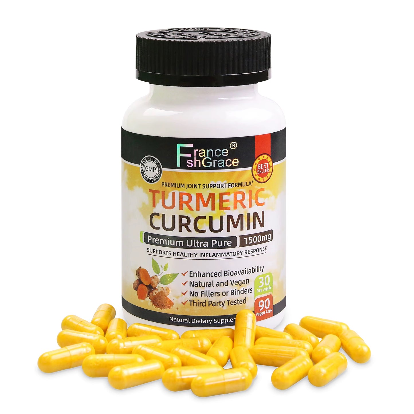 Capsules de Curcuma (Turmeric Curcumin) – Antioxydant & Bien-être Articulaire