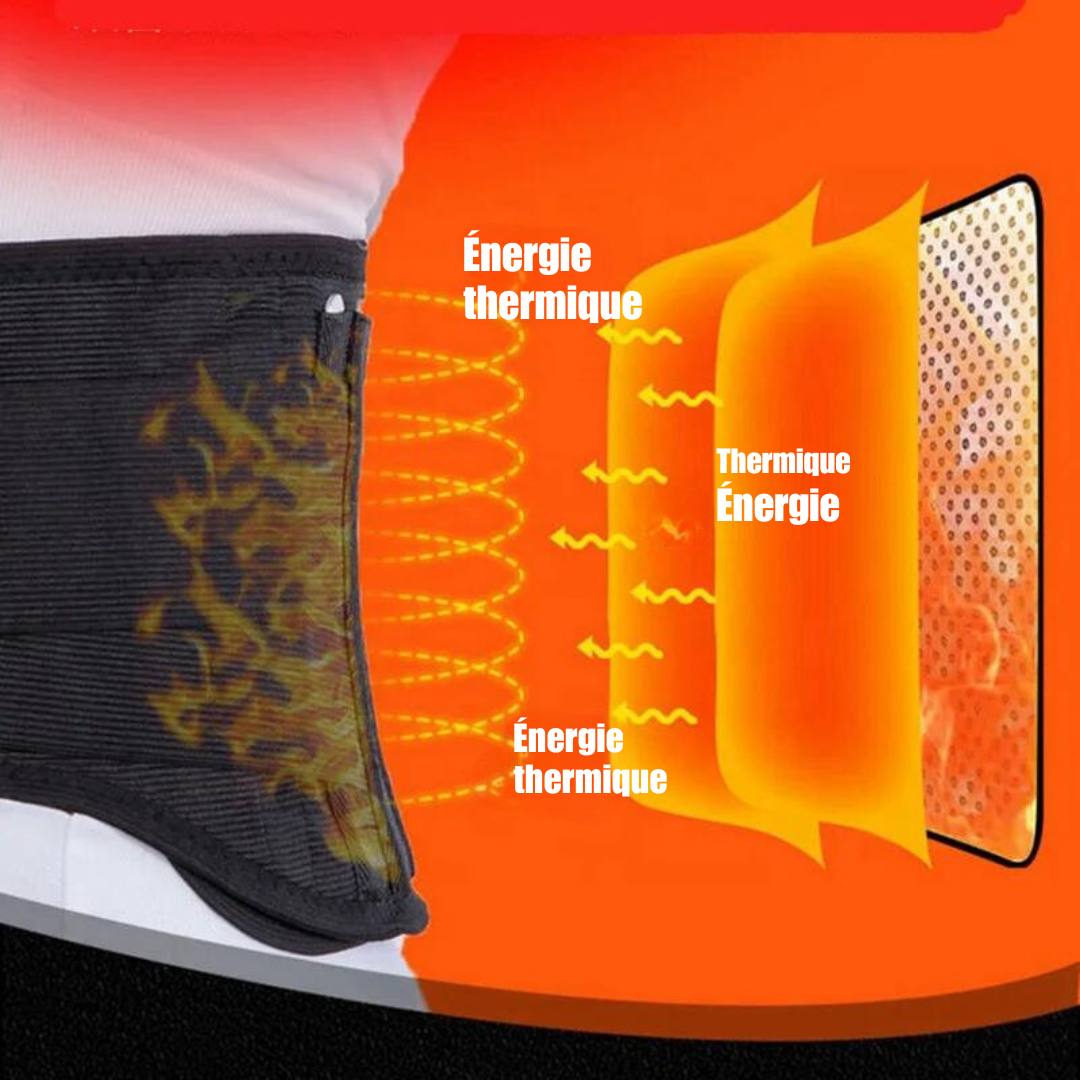 Ceinture de soutien dorsal auto-chauffante réglable à thérapie magnétique