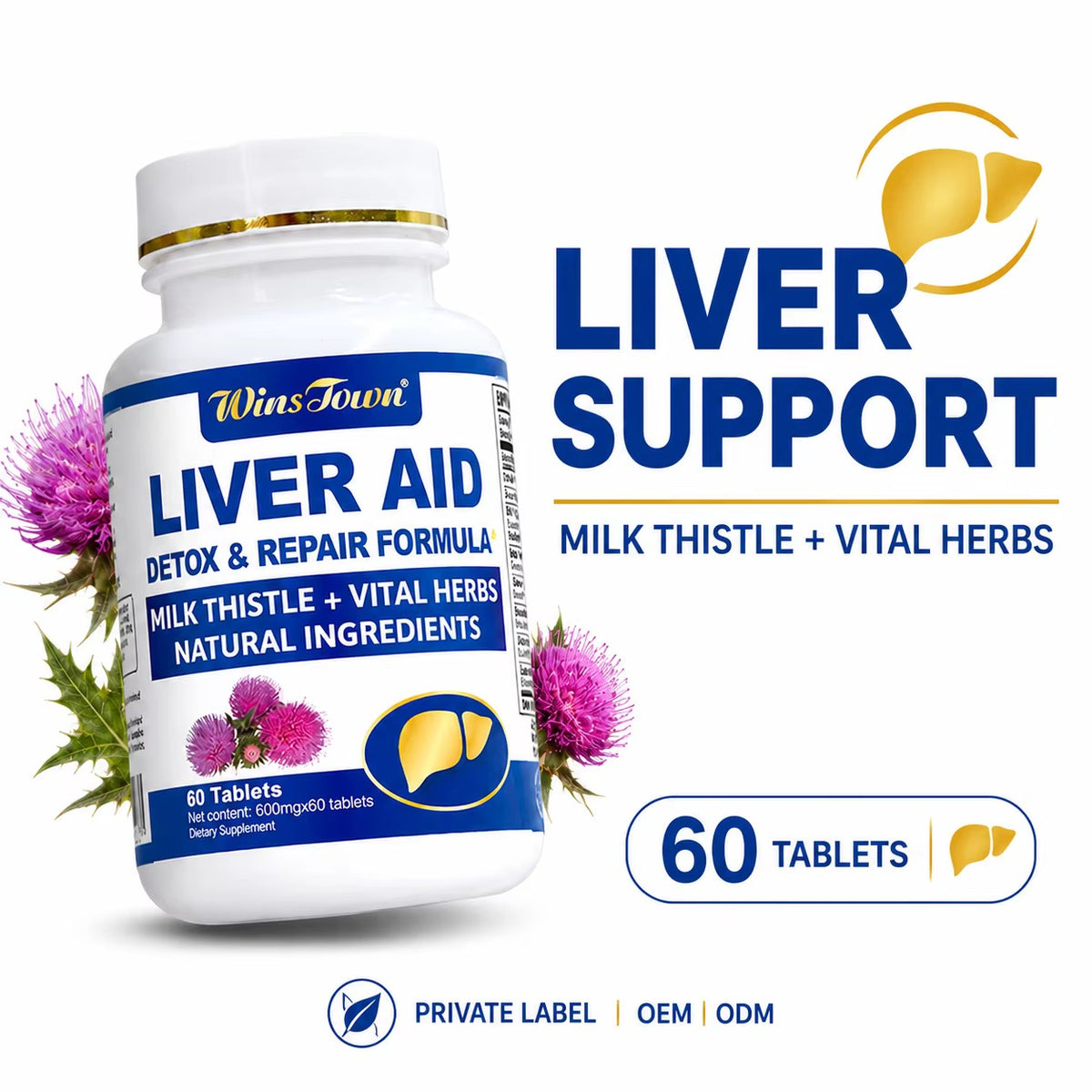 Liver Aid Détox – Chardon-Marie & Curcuma | Revitalisation & Protection du Foie | 60 Comprimés