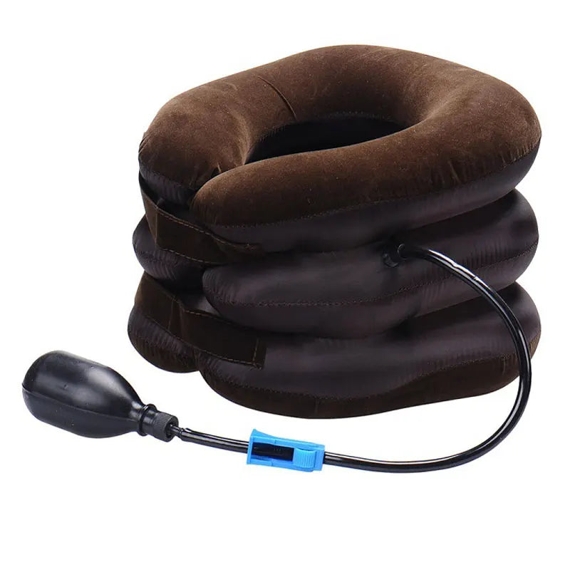 Dispositif de traction cervicale, colonne cervicale gonflable portable