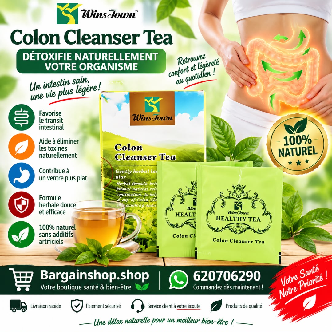 Thé aux Herbes Winstown Santé Détox Nettoyage du Côlon, Ventre Plat