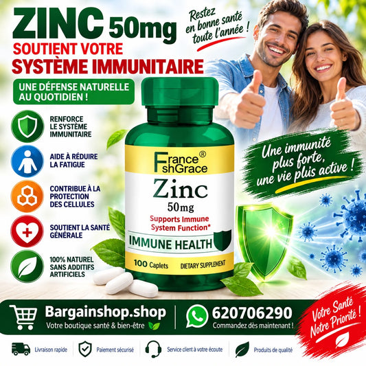 Capsules de Zinc 50 mg – Soutien Immunitaire & Vitalité
