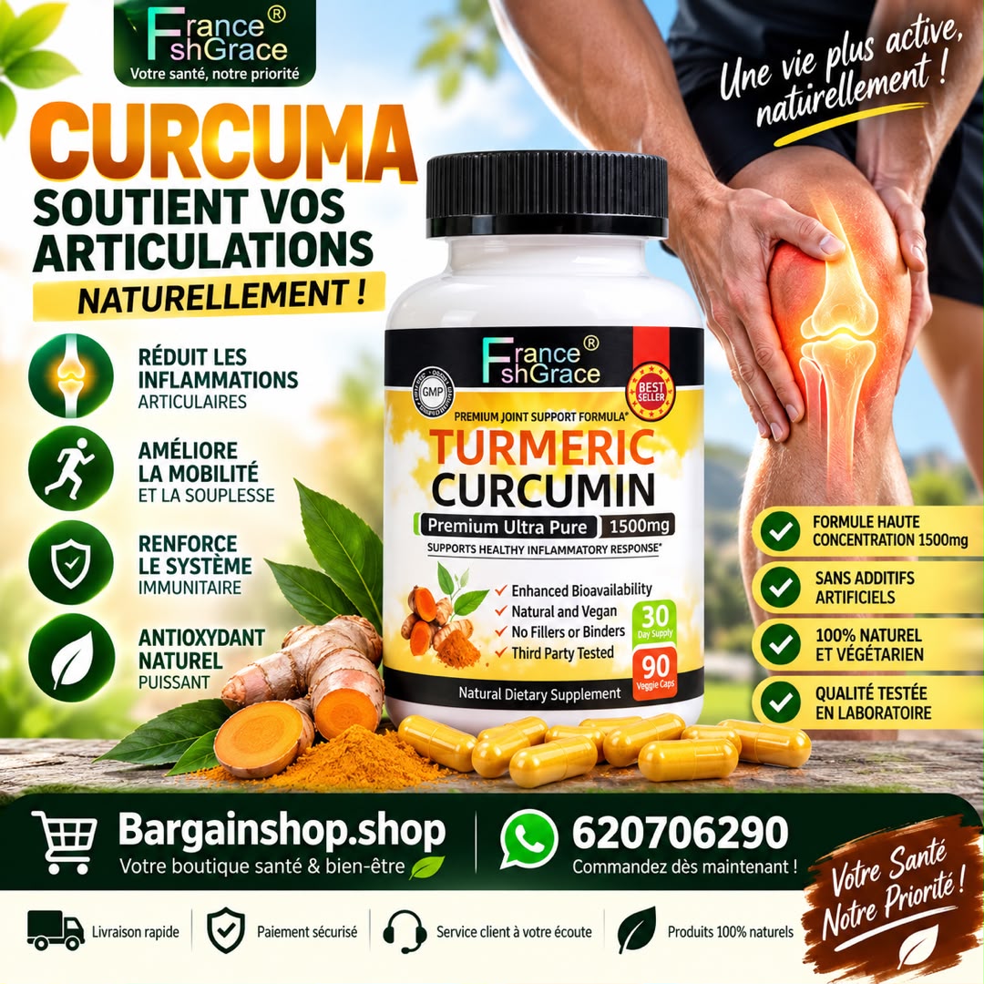 Capsules de Curcuma (Turmeric Curcumin) – Antioxydant & Bien-être Articulaire