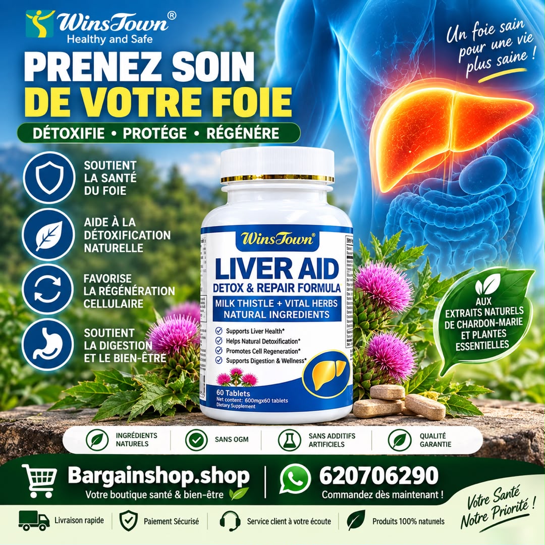 Liver Aid Détox – Chardon-Marie & Curcuma | Revitalisation & Protection du Foie | 60 Comprimés