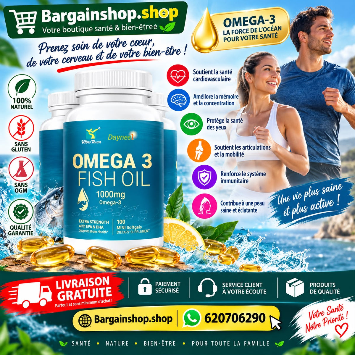 Omega-3 Capsules – Soutenez votre cœur et votre bien-être mental