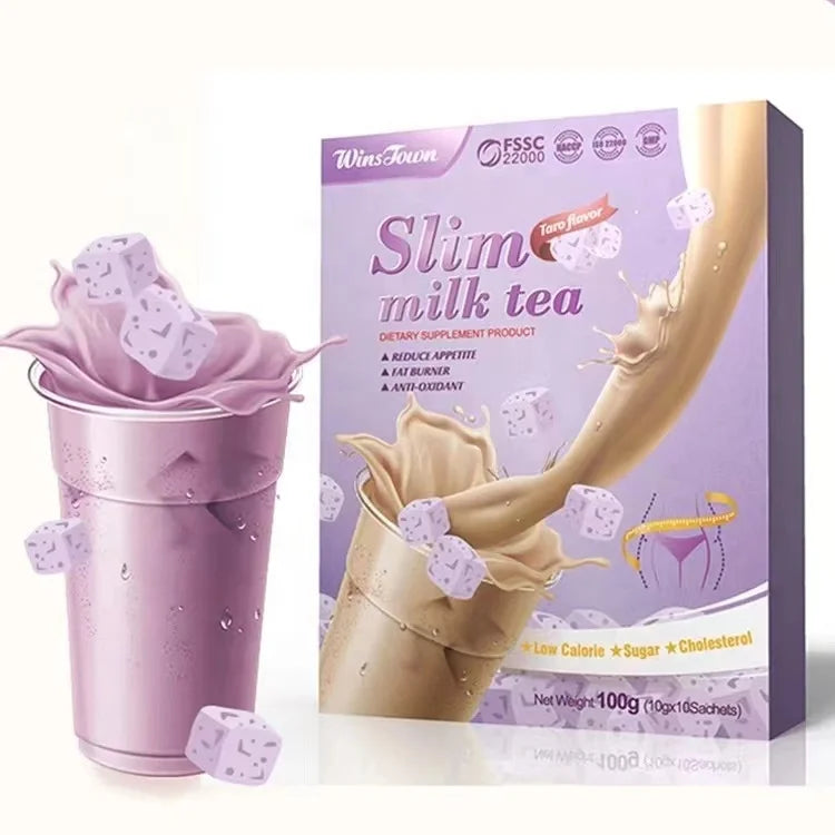 Slim Milk Tea Taro - Poudre de Substitut de Repas pour Perte de Poids et Brûleur de Graisse