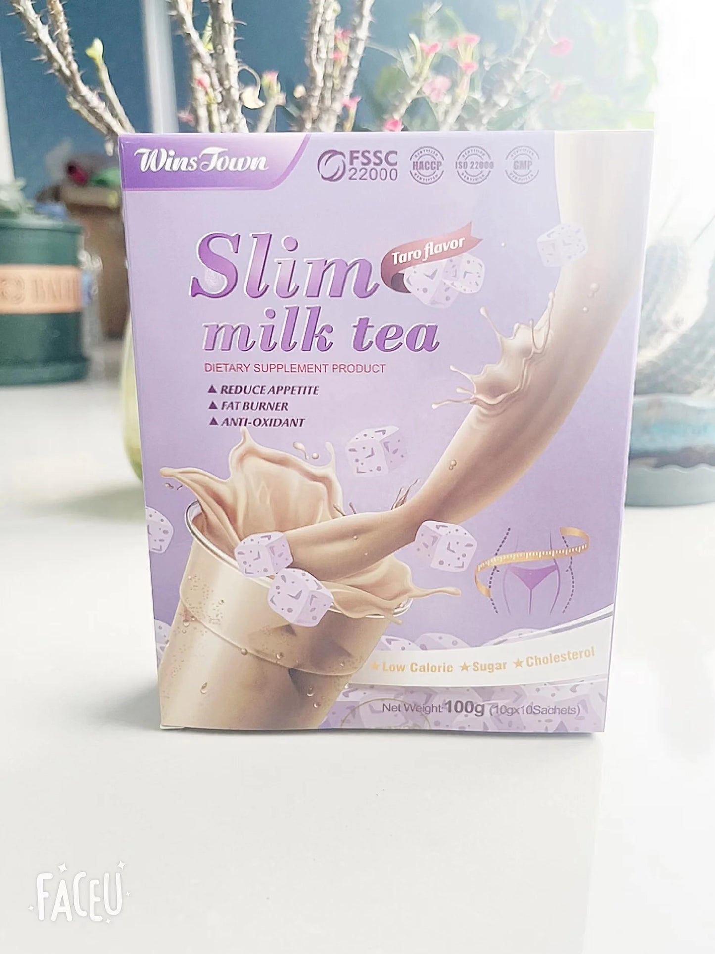 Slim Milk Tea Taro - Poudre de Substitut de Repas pour Perte de Poids et Brûleur de Graisse