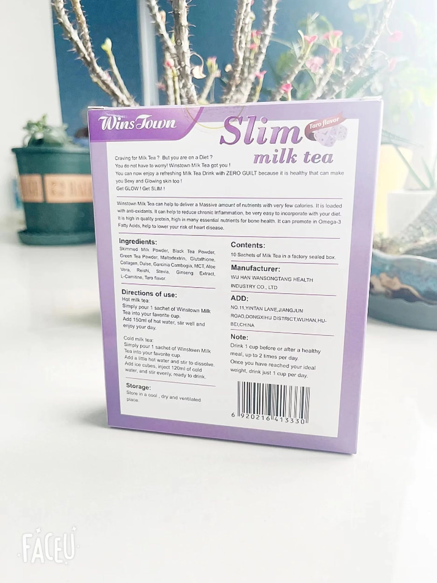 Slim Milk Tea Taro - Poudre de Substitut de Repas pour Perte de Poids et Brûleur de Graisse